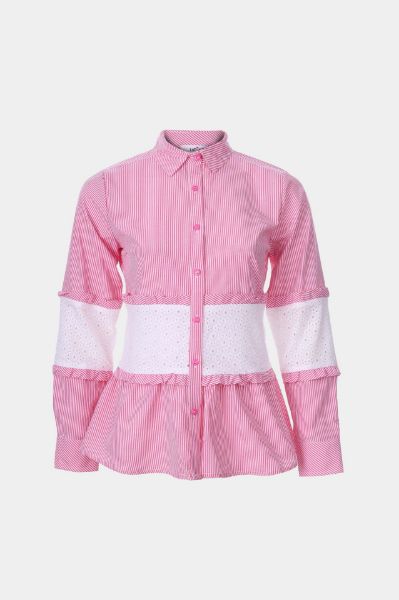 Picture of Mixed Material Striped Shirt S450210 