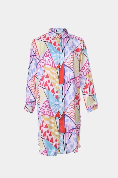 Picture of Patchwork Print Shirt Dress S4562002 