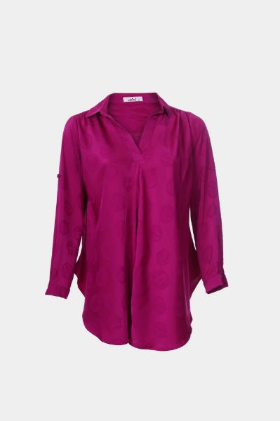Picture of V-neck Long Satin Blouse S4859004 