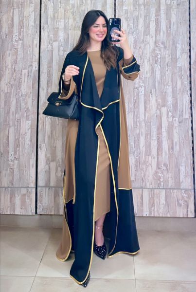 Picture of two-tone open abaya s110280119 