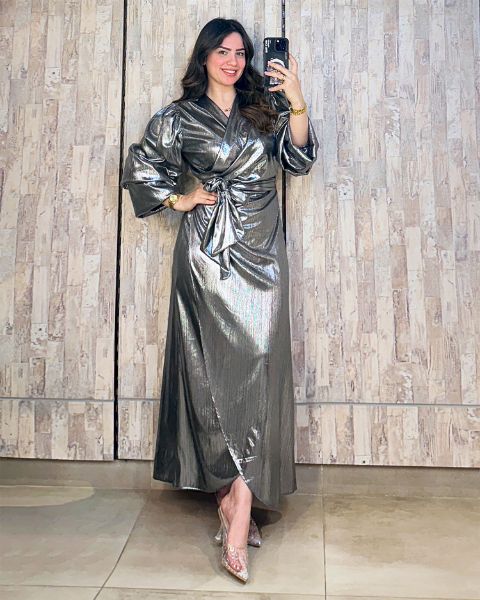 Picture of Wrapped Metallic Dress s110210300 
