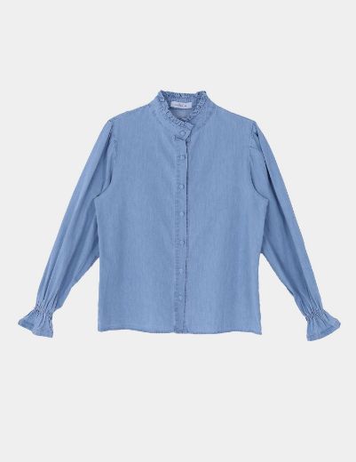 Picture of ruffled hem shirt  w12001009 