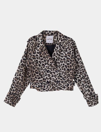 Picture of Leopard Cropped Trench Coat  w12027916 