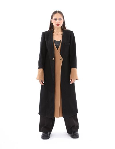 Picture of Asymmetric collarless overcoat w120140003 