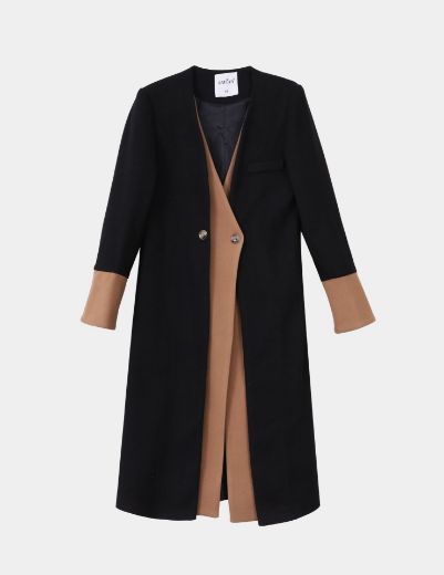 Picture of Asymmetric collarless overcoat w120140003 