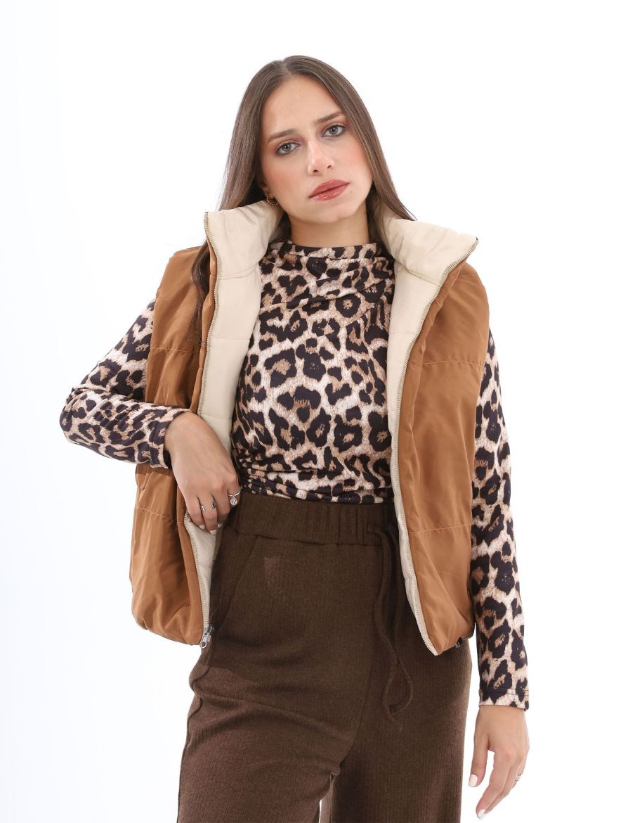 Picture of Ruched Leopard Top  w12021924 