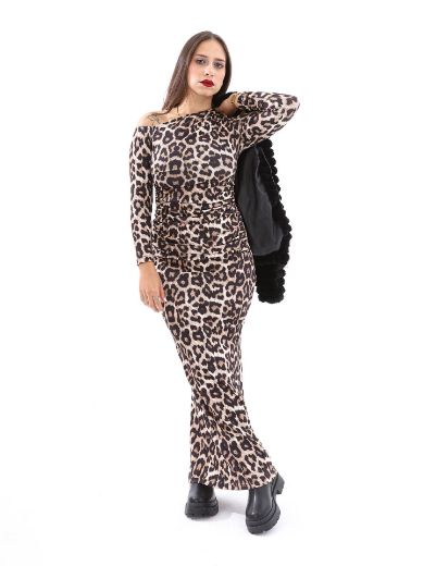 Picture of ruched leopard dress w12024906 