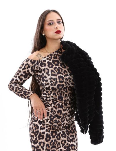 Picture of ruched leopard dress w12024906 