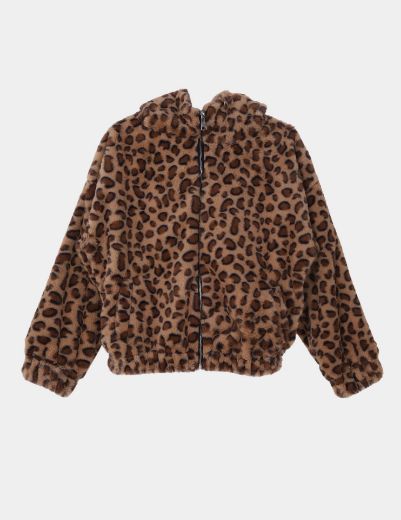 Picture of leopard hooded teddy jacket w12027912 