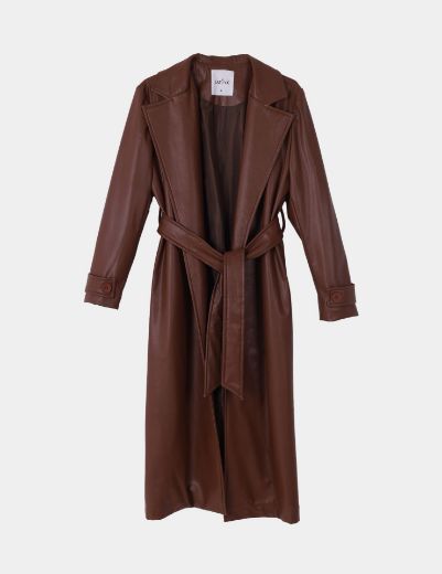 Picture of Leather belted coat  w12027914 