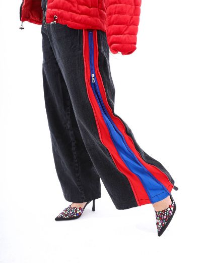 Picture of Color block wide leg jeans w12071131 