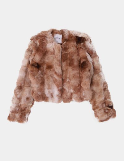 Picture of fur collarless cropped jacket w12027926 