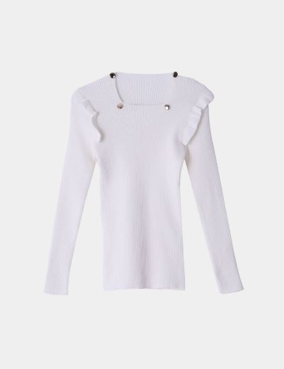 Picture of Ruffle Rim Knit Sweater  w11482506 