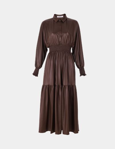 Picture of Smocked leather dress   w120010120 