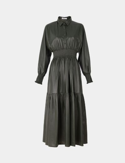 Picture of Smocked leather dress   w120010120 