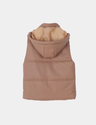 Picture of leather hooded vest  w12001070 