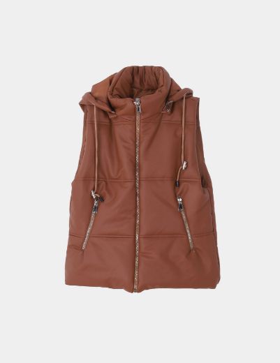 Picture of leather hooded vest  w12001070 