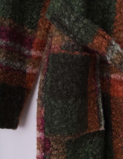 Picture of plaid belted overcoat  w12001096/3 