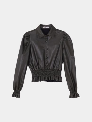 Picture of Smocked leather blouse  w120010115 