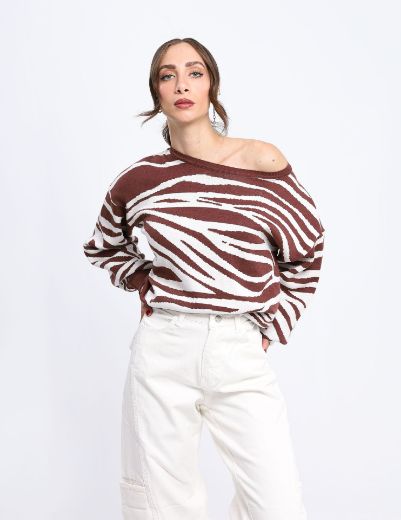 Picture of zebra pattern pullover sweater  w11482509 