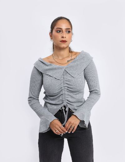 Picture of Asymmetrical off shoulder blouse w11608000 