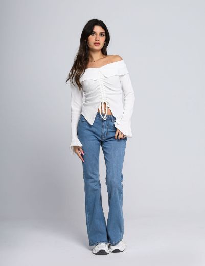 Picture of Asymmetrical off shoulder blouse w11608000 