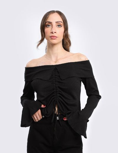 Picture of Asymmetrical off shoulder blouse w11608000 