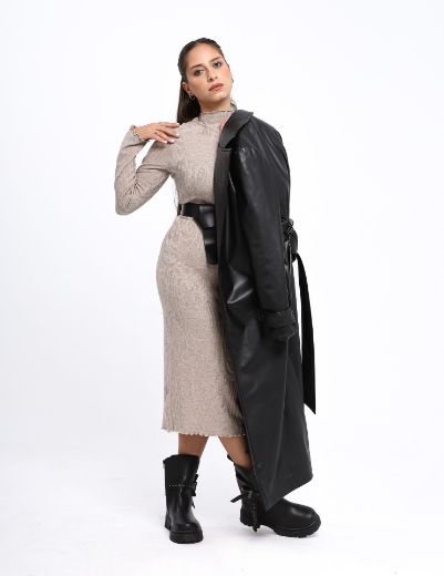 Picture of Leather belted coat  w12027914 