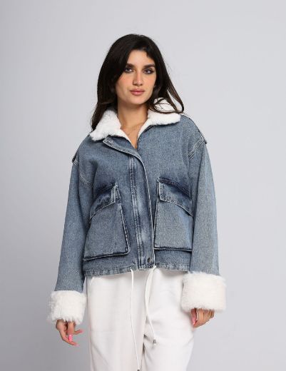 Picture of Fleece lined denim jacket  w12037910 