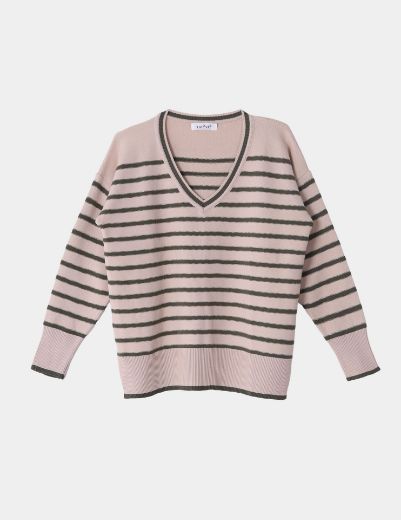 Picture of striped v-neck sweater  w11482513 