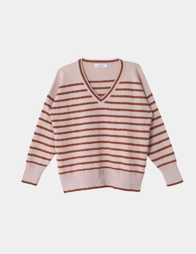 Picture of striped v-neck sweater  w11482513 