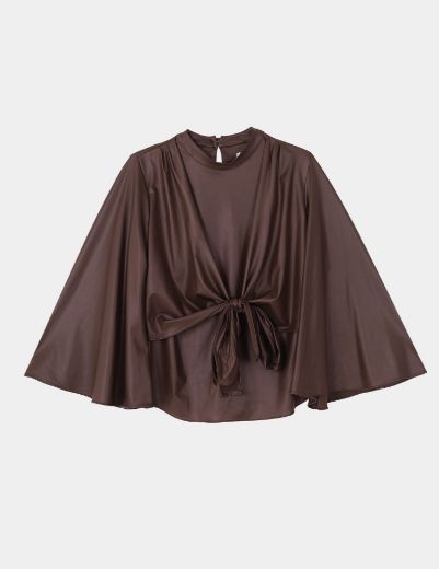 Picture of Flare leather blouse  w120010125 