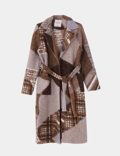 Picture of Plaid belted overcoat  w12001096 