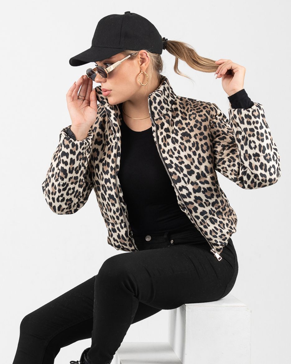 Picture of Leopard puffer jacket  w12027927/1 