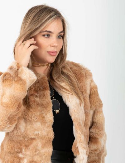 Picture of fur collarless cropped jacket w12027926 