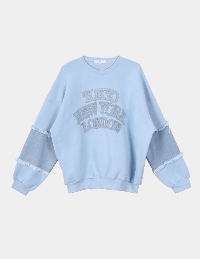 Picture of denim patch sweatshirt  w1209050 