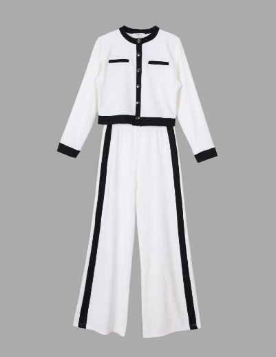 Picture of monochrome contrast trim suit w12023902 