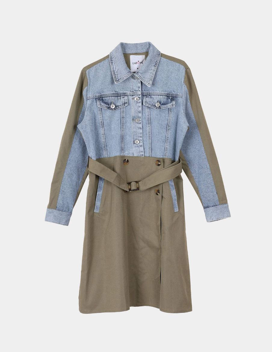 Picture of two-tone denim trench coat  w12027929 