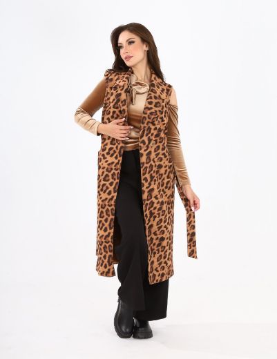 Picture of leopard print long vest w120140014 