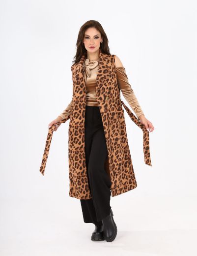 Picture of leopard print long vest w120140014 