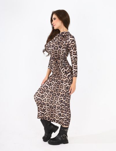 Picture of ruched leopard dress w12024906 