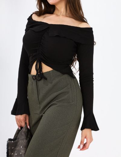 Picture of Asymmetrical off shoulder blouse w11608000 