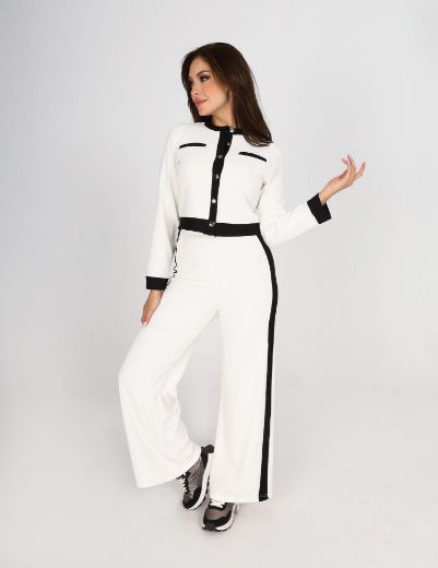 Picture of monochrome contrast trim suit w12023902 