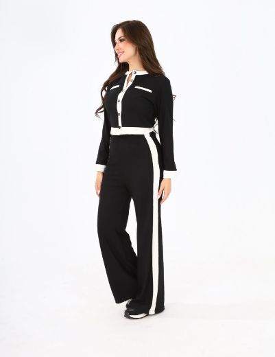 Picture of monochrome contrast trim suit w12023902 