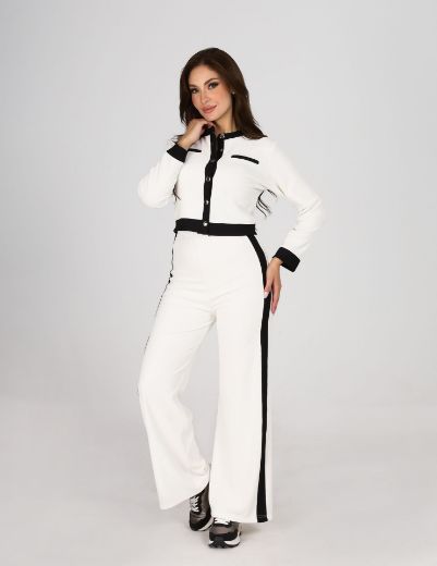 Picture of monochrome contrast trim suit w12023902 