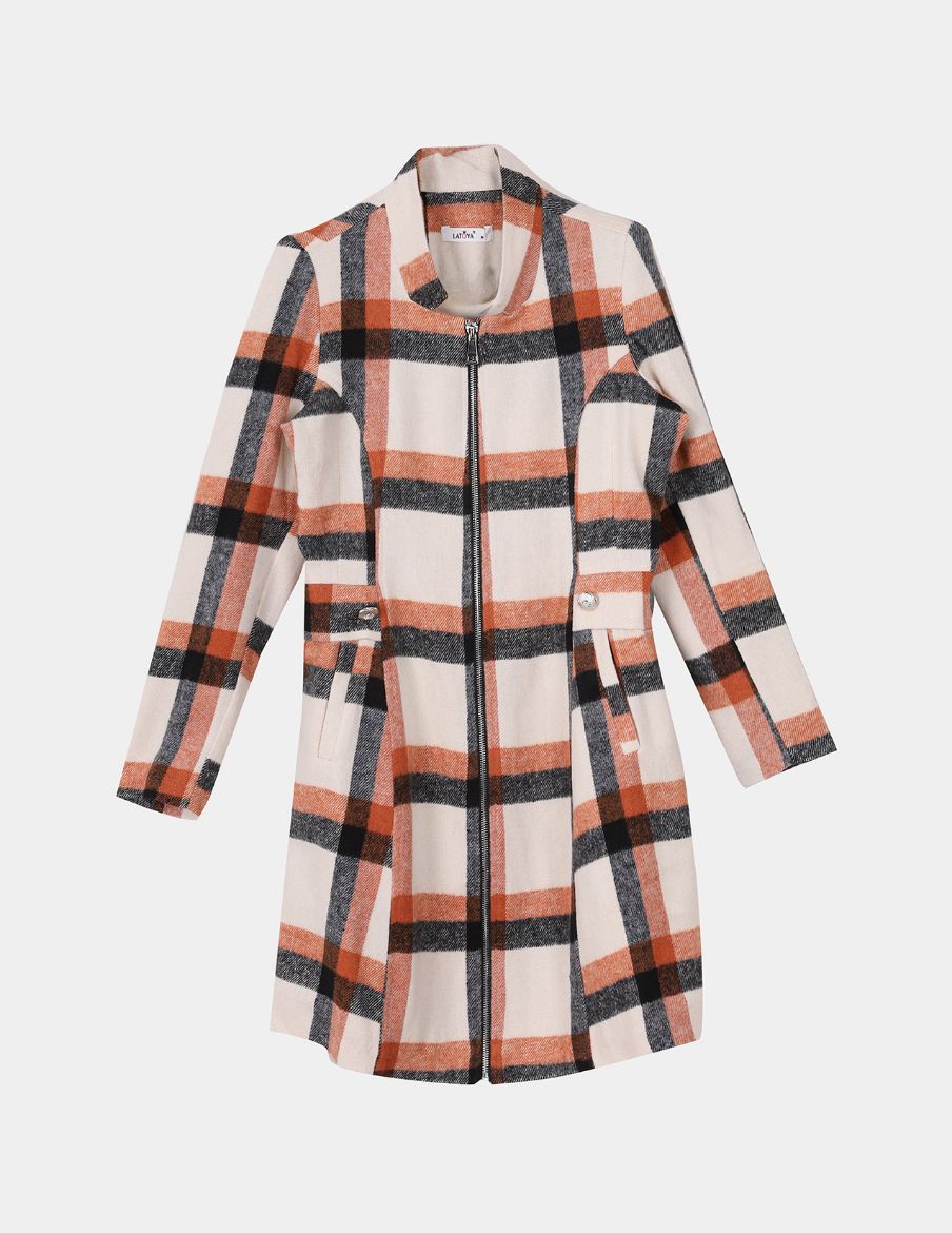 Picture of Plaid overcoat w12049055/2 