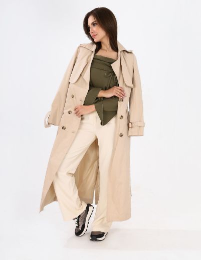 Picture of Double-Breasted  Casual Trench Coat w120140007 