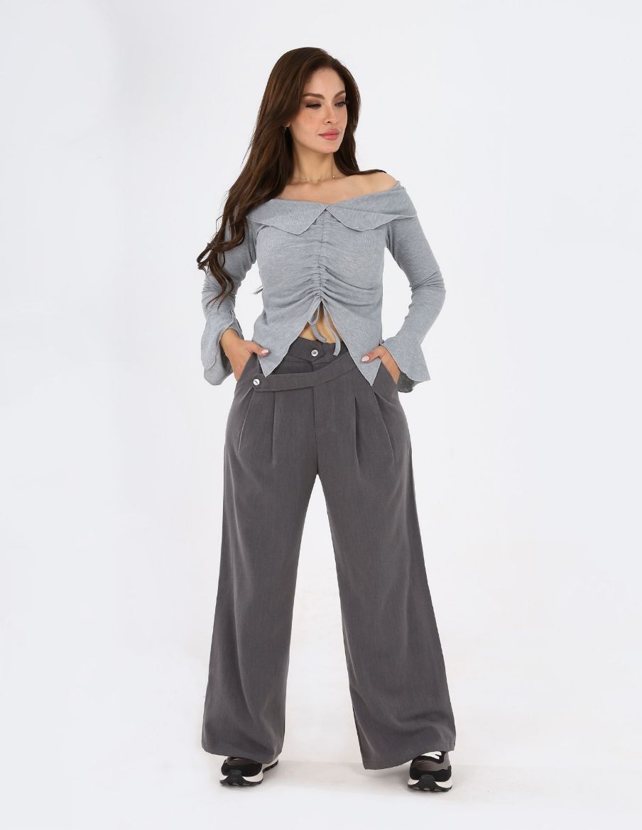 Picture of loose -fit grey trousers w120160002 