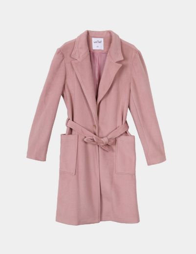 Picture of suede belted coat  w114730017 