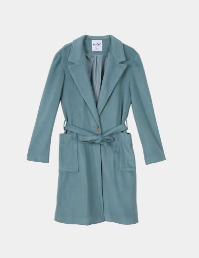 Picture of suede belted coat  w114730017 